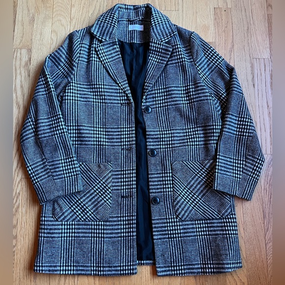 MANGO Girls’ Checked Coat Size 11-12 152 cm - Picture 1 of 5